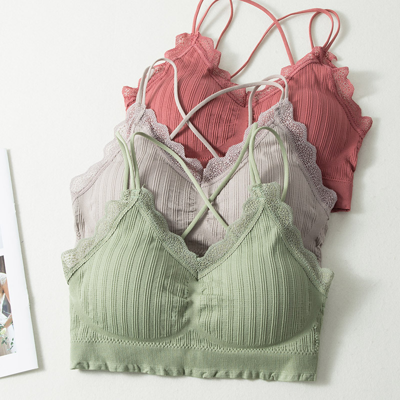 美背内衣女无钢圈网红爆款吊带小背心文胸小胸加厚聚拢性感抹胸
