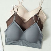 冰丝细肩带打底内搭吊带小背心短款 小胸加厚抹胸裹胸美背内衣女夏