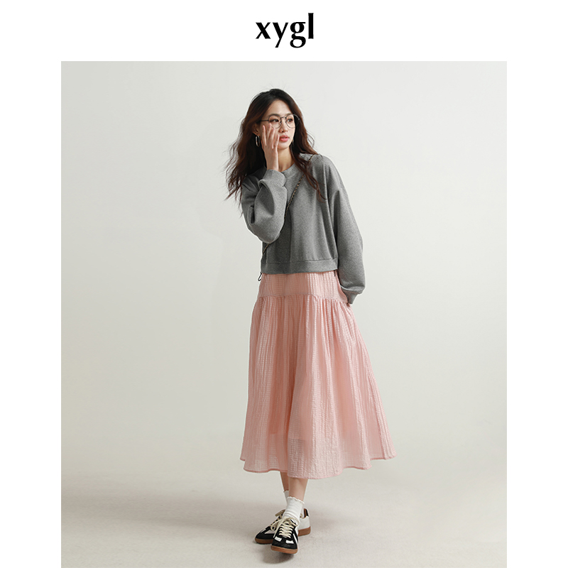 稀有概率设计师卫衣拼接连衣裙