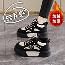 时尚高帮棉鞋女冬季2025新款厚底百搭运动板鞋加绒保暖雪地靴爆款