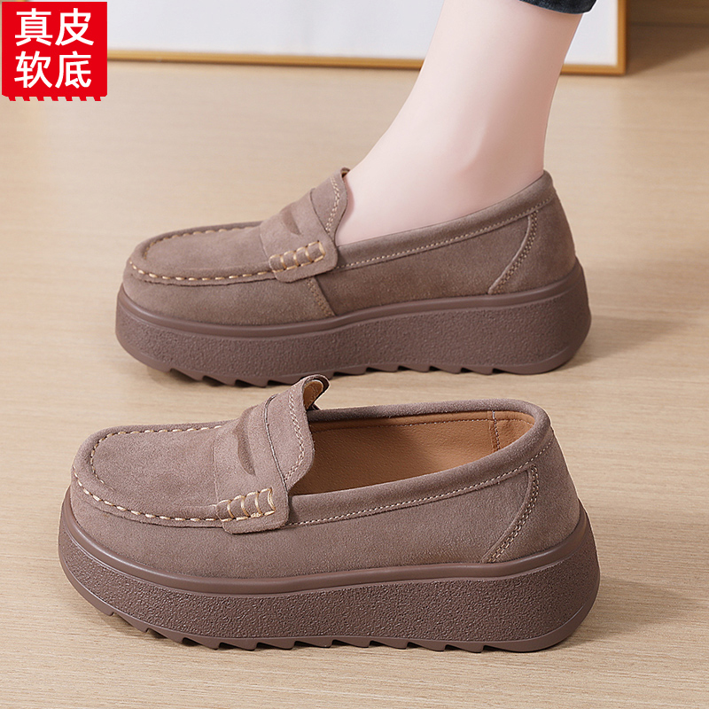 不累脚妈妈鞋一脚蹬松糕豆豆鞋