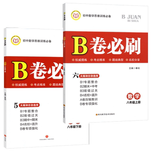 B卷必刷数学八年级上册下册【共2本】初中思维训练专题强化训练B卷必刷八上数学名校题库期中期末测试卷8年级初二数学上册辅导资料