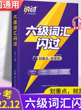 巨微英语六级词汇闪过 备考2022.12大学英语6级真题考试卷乱序版cet6考试单词本词根词缀记忆法便携版高频词汇手册专项训练口袋书