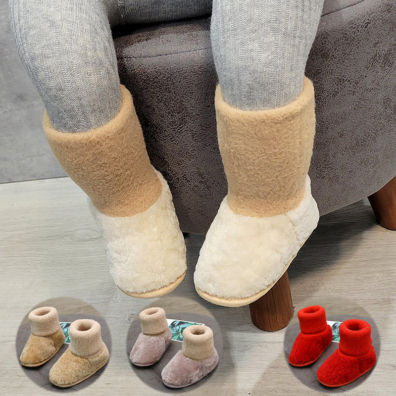 冬季婴儿鞋加绒袜鞋袜口套脚棉鞋