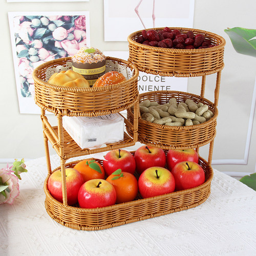 仿藤编创意多层水果篮