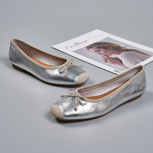 KACEY DEVLIN正品 软平底单鞋 女软真鹿皮蝴蝶结浅口舒适开车孕妇鞋