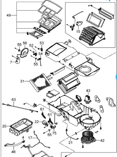 雪佛兰03-06老景程2.0景程蒸发箱外壳空调箱外壳鼓风机外壳外罩