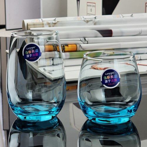 酒店专用玻璃杯蛋形彩色果汁水杯
