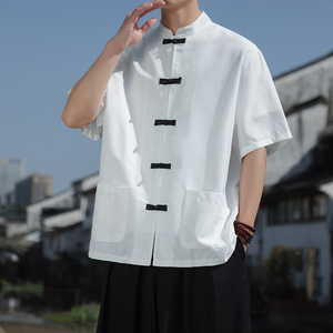 2024风新款盘扣男时尚休闲短袖衬衫414-CS211-P45图片