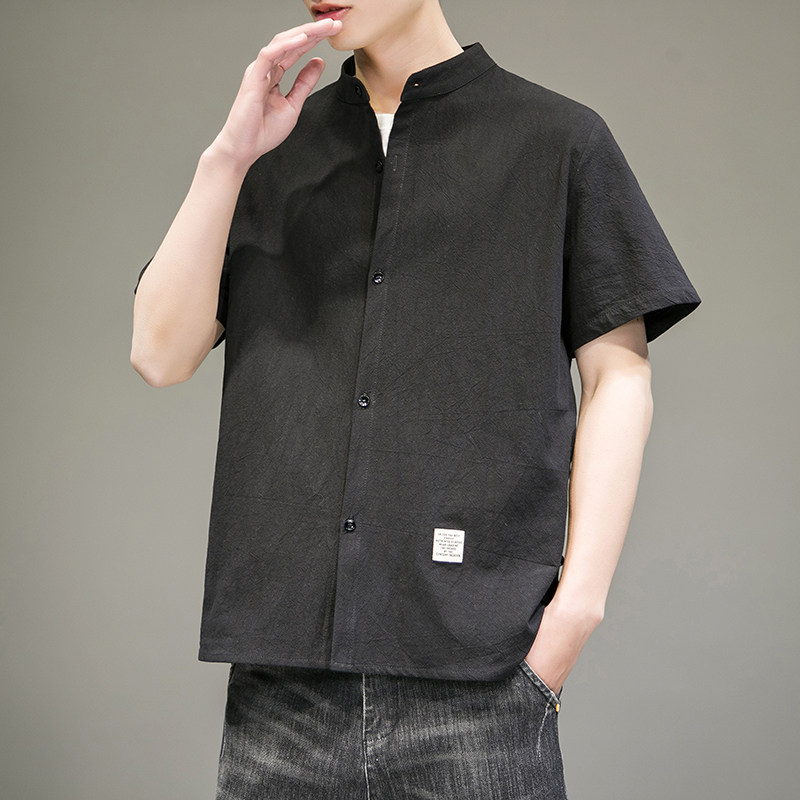 2024春夏新款男风复古短袖大码衬衫上衣414-H002-F38,男装衬衫,四季星座414