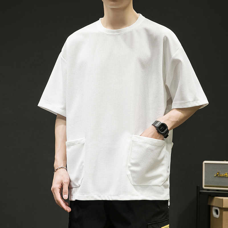 2023夏装工装短袖男款潮流五分袖T恤414-T212-P30,男装衬衫,四季星座414