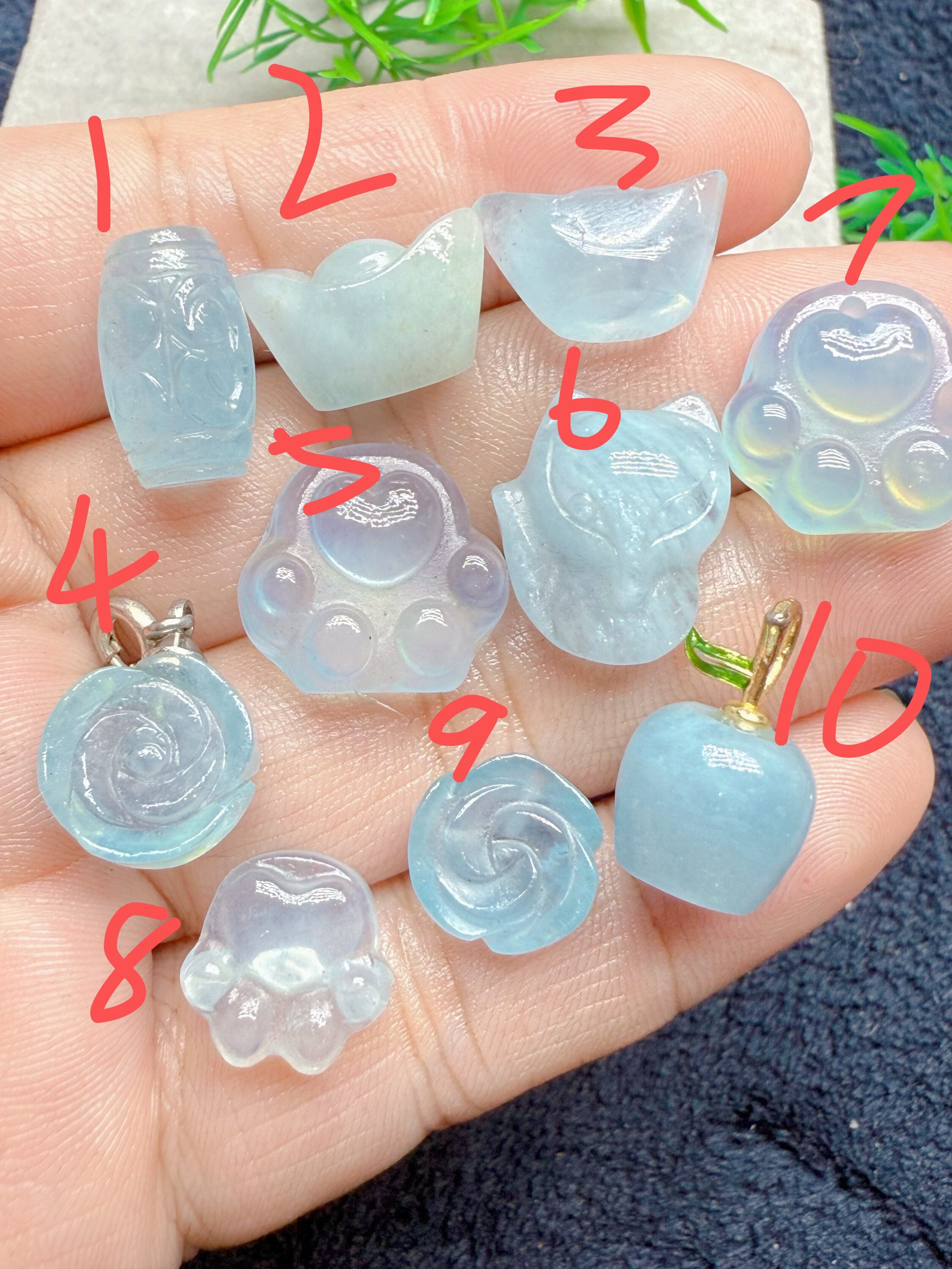 天然海蓝宝小猫爪吊坠精致百搭一图一物可爱礼物男女儿童精致