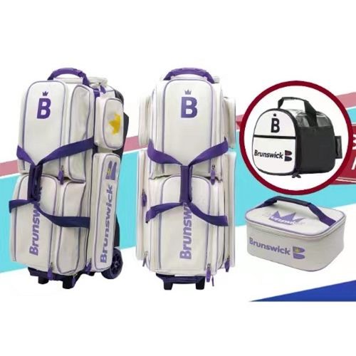 宾士域保龄球拉杆式三球包球兜