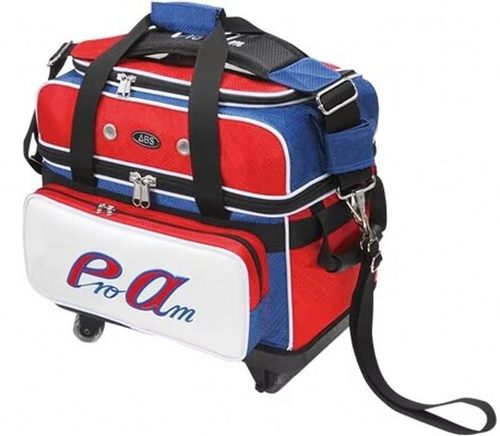 ABS品牌保龄球双球包小轮拖包