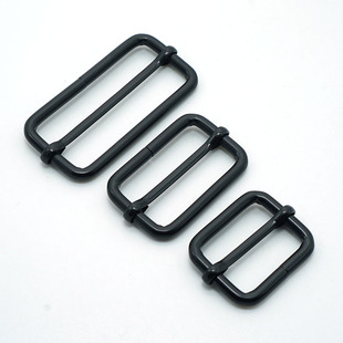 高品质金属三档扣调节扣日子扣铁镀电咏哑黑拉芯扣口字扣活动调节