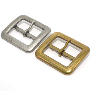 高档纯铜皮带扣 日字针扣 实心黄铜加厚腰带扣氧化复古色内径36mm