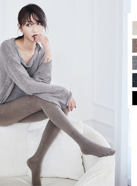 POLY BEAUTY正品1800D高腰显瘦哑光加厚加绒螺旋纹灰色打底裤袜