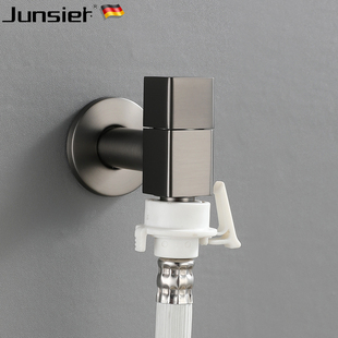 枪灰色全铜全自动洗衣机专用水龙头迷你脱管带止水4四分6六分龙头