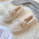 厚底毛毛鞋女冬外穿2025新款羊羔毛豆豆鞋加绒孕妇棉鞋大码41到43