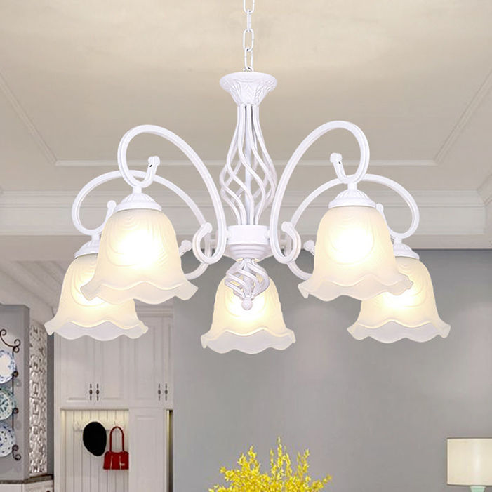 简约现代白色铁艺地中海风吊灯