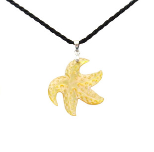 北海特产 纯天然珍珠母贝贝壳海星形项链吊坠 海螺饰品 贝雕