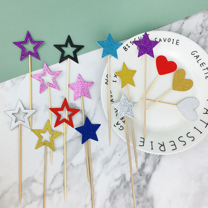 镂空插卡生日烘焙爱心蛋糕装饰