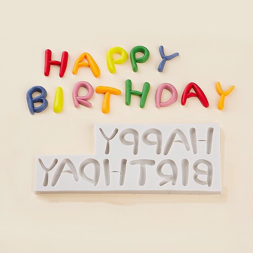 生日快乐happy birthday英文字母文字蛋糕装饰巧克力翻糖硅胶模具