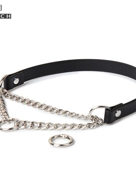 窒息项圈女小狗金属P链m刻字定制