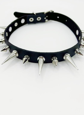 金属尖钉男女皮革项圈