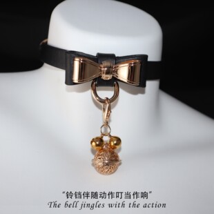 刻字狗牌m蝴蝶结puppy铃铛choker专属定制皮质项圈颈圈羽毛女手链