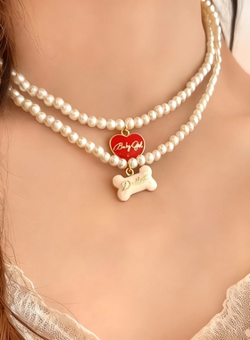 ins风小狗爱神原创设计项链