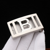 新品 潮 腰带头纯不锈钢3.5cm内径韩版 B字母男士 平滑扣头板扣内穿式