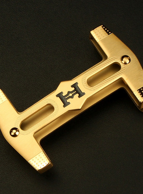 23款男不锈钢皮带H扣头平滑扣内穿3.8cm腰带头时尚韩版潮商务卡子