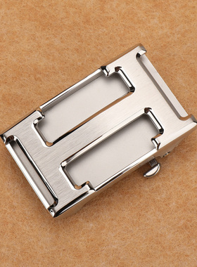 内穿不锈钢自动扣头纯钢卡子男士皮带扣头裤带腰带商务款h3.5 3.8