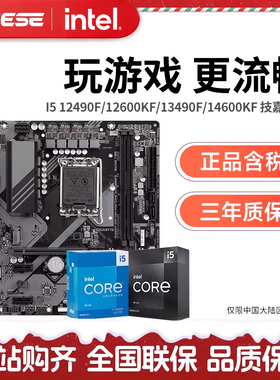 英特尔 酷睿I5 12490F 13400F盒装 搭 技嘉B760M 主板cpu套装