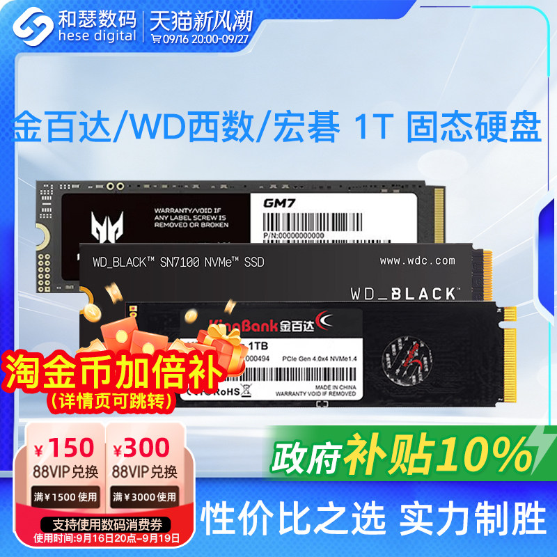 金百达KP260/金泰克/WD西数SN7100/宏碁 GM7  1T 电脑固态硬盘SSD										