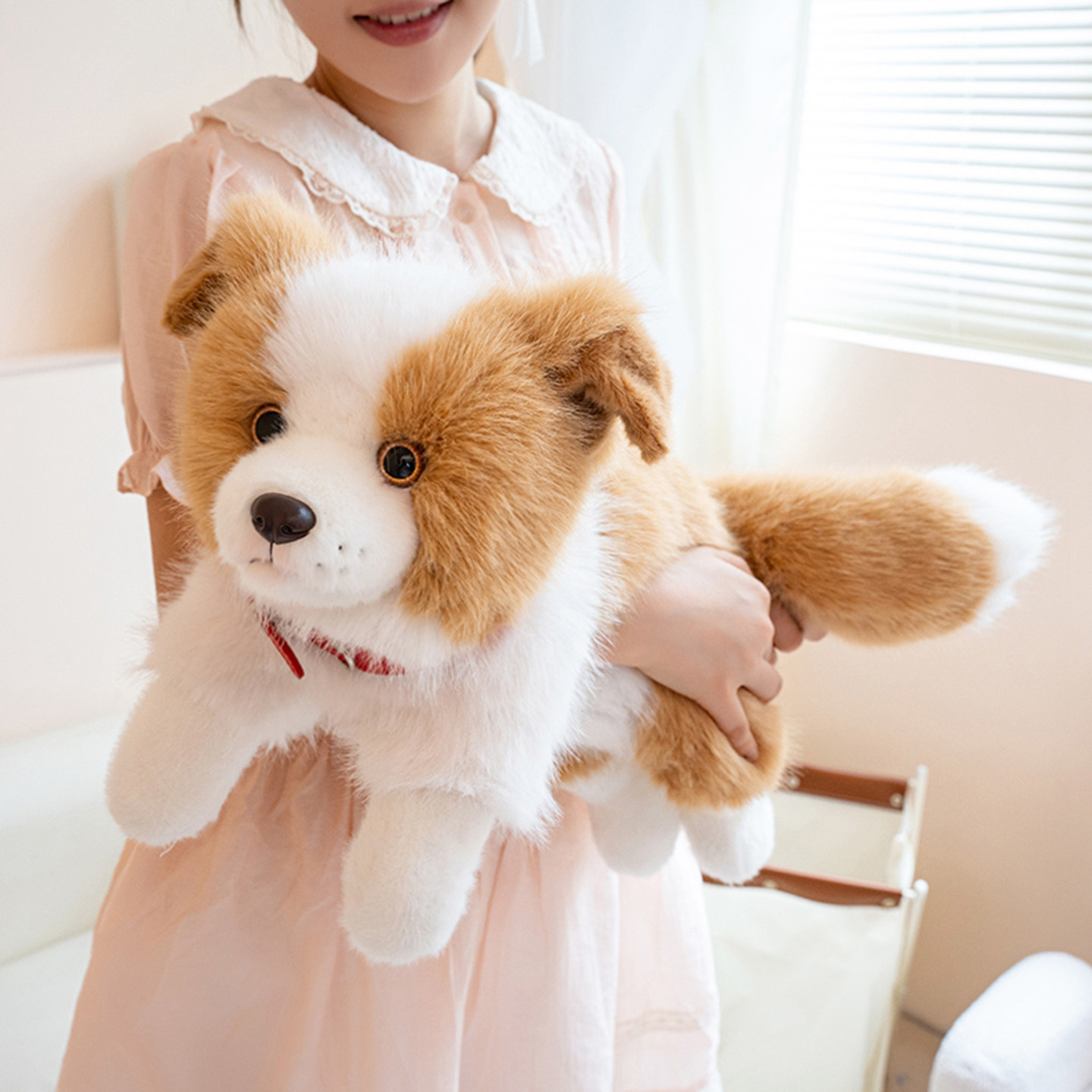 边牧公仔玩偶毛绒玩具可爱趴趴狗仿真边境牧羊犬陪伴抱枕生日礼物