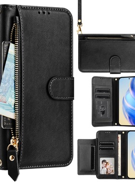 适用小米12lite手机壳插卡包红米note10pro翻盖式13T红米redmi12皮套k60保护套11T斜背带挂绳5g防摔全包ultra