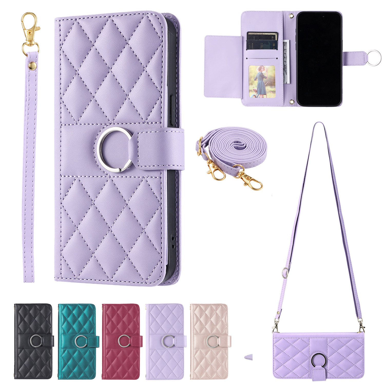 环扣时尚格子realme系列手机套