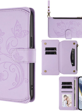 适用三星S25EDGE手机壳s23fe新款s24ultra斜挎背挂绳note10防摔S20翻盖wide7保护皮套buddy3拉链s9钱包s8插卡