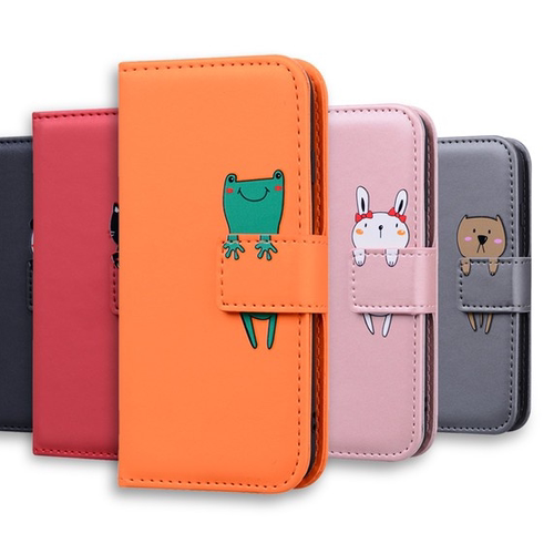 卡通动物苹果翻盖式皮套手机壳
