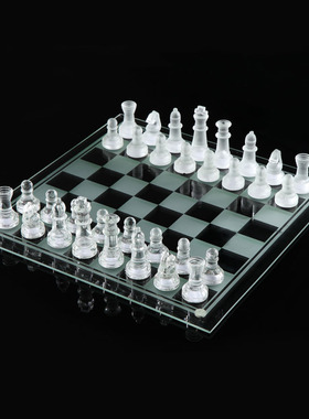 普通玻璃国际象棋 透明象棋 大中小号 galss chess玻璃国际象棋