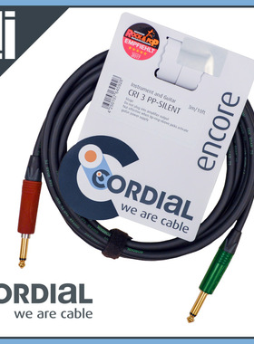 德国Cordial科迪亚CRI电木吉他键盘NEUTRIK静音直弯头乐器连接线