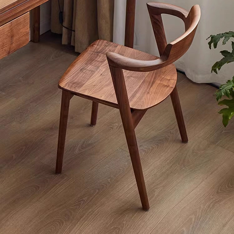 北美白蜡木实木川上半岛椅现代轻奢休闲会客厅家用靠背扶手洽谈椅