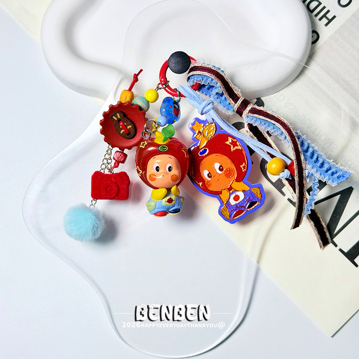 星星人挂件包挂汽车钥匙扣萌粒改娃饰品星星人小苹果手机链礼物女