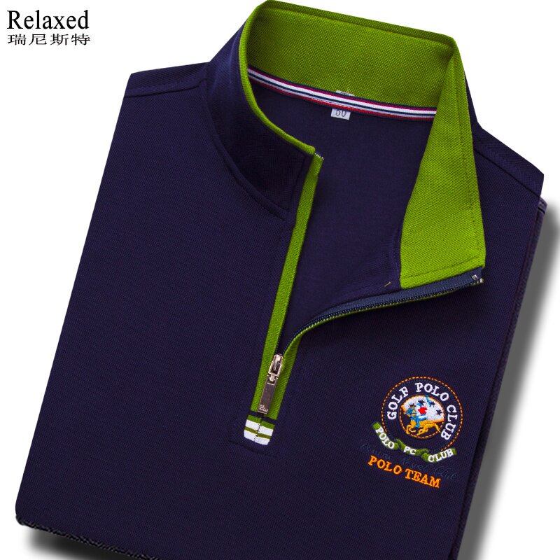 立领t恤半拉链男长袖高档Polo衫上衣服男装秋冬高领卫衣打底体恤