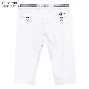 男裤 休闲沙滩裤 子五分裤 高档纯棉薄中腰短裤 潮 白色高尔夫中裤 夏季