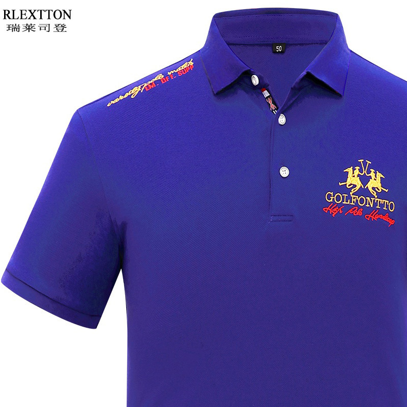 高端纯棉短袖T恤男翻领体恤刺绣POLO衫品牌男装纯棉上衣半袖T夏季