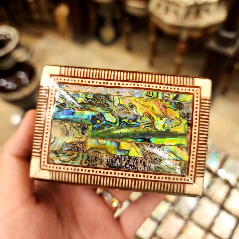 埃及代购螺细贝母首饰盒手工艺翻盖木盒耳环埃及纪念品礼品送女友