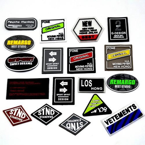 时尚装饰贴花裤子皮标logo定制diy滴塑标橡胶标围巾PVC软胶定做